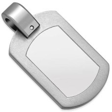 Ocelový přívěšek - matná destička 20 x 30 mm