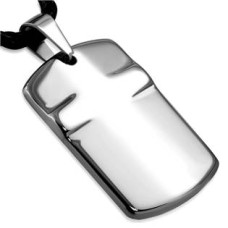 Wolframový přívěsek - destička s křížkem