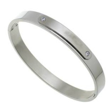 Ocelový náramek otevírací s destičkou, šíře 6 mm