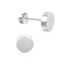 Ocelové náušnice  placičky, 6 mm