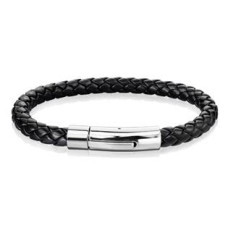 Náramek proplétaný černý, délka 19 cm