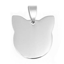 Ocelový přívěšek destička kočičí hlava