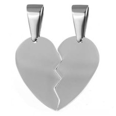 Ocelové přívěšky partnerské - srdíčka
