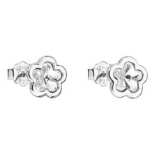 Stříbrné náušnice kytičky Crystals from Swarovski® Crystal