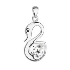 Stříbrný přívěšek labuť s kamenem Crystals from Swarovski®