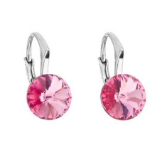 Stříbrné náušnice s Crystals from Swarovski® Rose