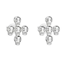 Stříbrné náušnice s lebkami