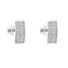 Stříbrné náušnice čiré zirkony