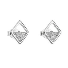 Stříbrné náušnice kosočtverce