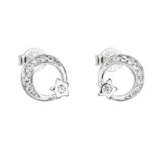 Stříbrné náušnice kroužky s hvězdami