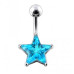 Stříbrný piercing do pupíku - hvězda