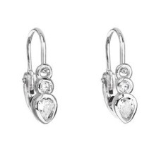 Stříbrné dětské náušnice, čiré zirkony