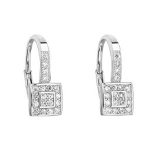 Stříbrné náušnice čtverečky se zirkony