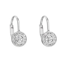 Stříbrné dívčí náušnice s čirými zirkony