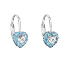 Stříbrné dívčí náušnice s  modrými zirkony