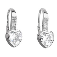Stříbrné náušnice srdíčka se zirkony 