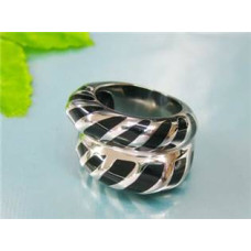 Ocelový prsten zebrovaný dvojitý