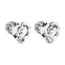 Stříbrné náušnice srdíčka Crystals from Swarovski® Crystal