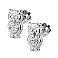 Stříbrné šroubovací náušnice sovičky