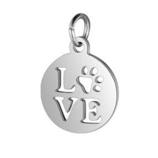 Malý ocelový přívěšek s kroužkem - LOVE