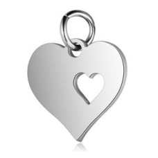 Malý ocelový přívěšek s kroužkem - srdíčko