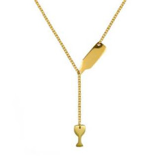 Zlacený ocelový náhrdelník 
