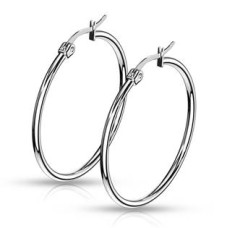 Ocelové náušnice - kruhy 35 mm