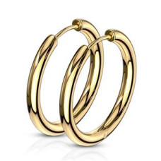 Zlacené ocelové náušnice - kruhy 21 mm