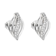 Stříbrné náušnice vlnky se zirkony  