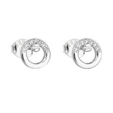 Stříbrné náušnice s kroužky se zirkony