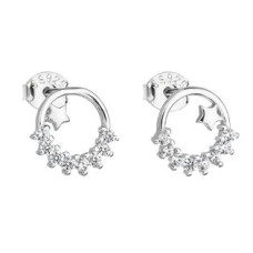 Stříbrné náušnice kroužky s kamínky