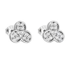 Stříbrné náušnice květiny se zirkony  