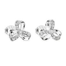 Stříbrné náušnice s mašličky se zirkony