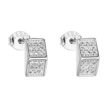 Stříbrné náušnice pyramidy se zirkony