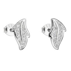 Stříbrné náušnice lístky se zirkony