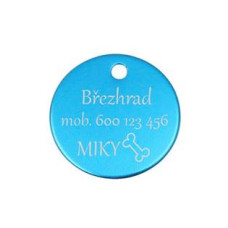 Hliníková psí známka kulatá 30 mm