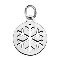 Malý ocelový přívěšek s kroužkem - vločka