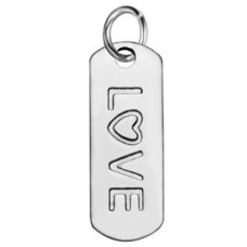 Malý ocelový přívěšek s kroužkem - destička LOVE