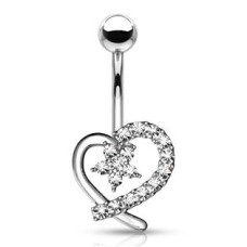 Piercing do pupíku, čiré zirkony