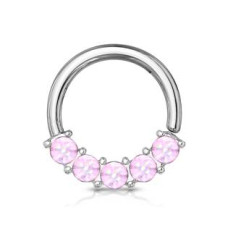 Piercing kruh s kameny 1,0 x 10 mm