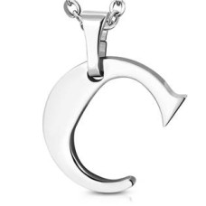 Ocelový přívěšek písmeno - iniciála C
