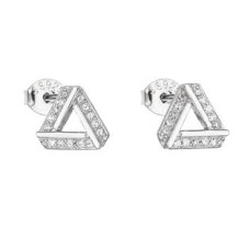 Stříbrné náušnice trojúhelníky se zirkony  