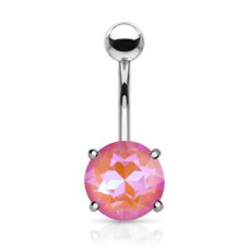 Piercing do pupíku, kulatý kámen