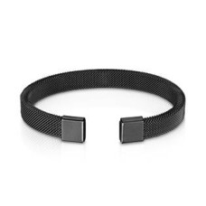 Černý dámský ocelový náramek