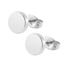 Ocelové náušnice  placičky, 8 mm