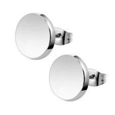 Ocelové náušnice  placičky, 10 mm