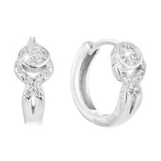 Stříbrné náušnice kruhy se zirkony