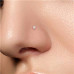 Zlacený piercing do nosu - čirý zirkon