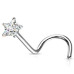 Zahnutý piercing do nosu hvězdička