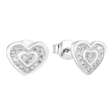 Stříbrné náušnice srdíčka se zirkony